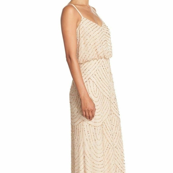 New Adrianna Papell beaded blouson Art Deco gown - Picture 14 of 15